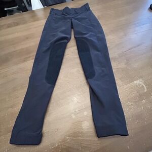 Irideon Breeches Womens XS Navy Knee Patch Riding Pants Made In USA Equestrian